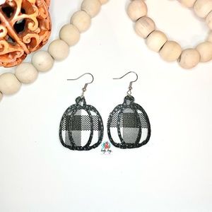 Pumpkin Faux Leather Earrings
